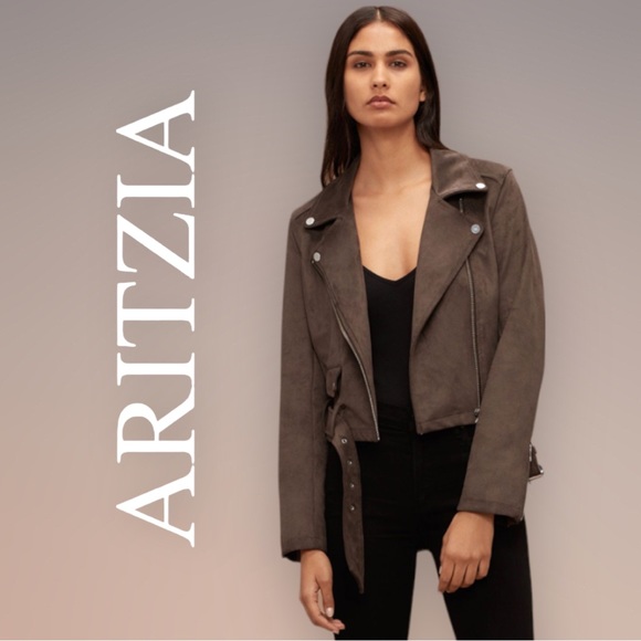 Aritzia Jackets & Blazers - ARITZIA | Talula Morton Faux Suede Moto Jacket